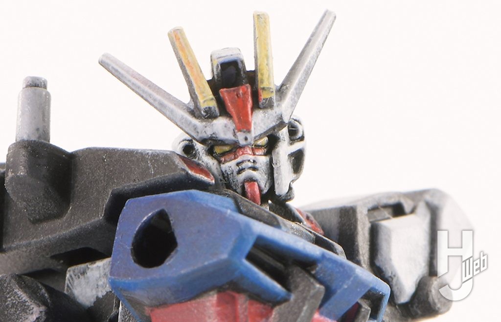 ぷらシバ製作ガンダムアッセンブル「ランチャーストライクガンダム」製作途中頭部