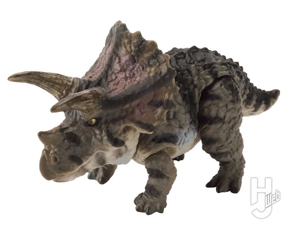 縞模様のトリケラトプスのカプセルトイの画像