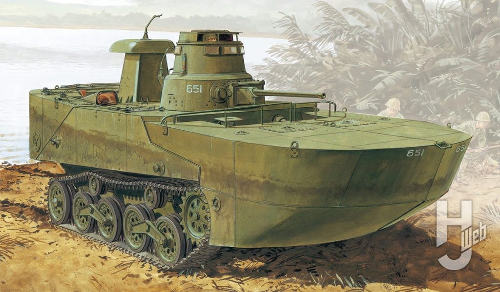 TANKS OF THE WORLD WWII 日本海軍二式内火艇 カミ 海上浮航形態 （後期型フロート）
