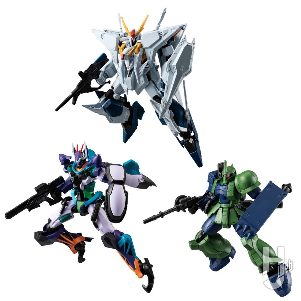 ΞガンダムとGFreDとザクⅠのフィギュアの画像