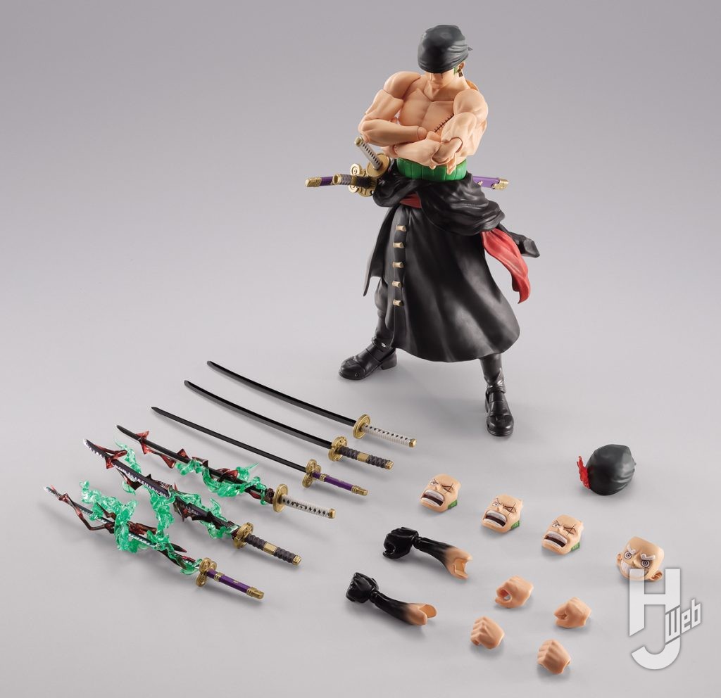 ロロノア・ゾロの可動フィギュアのパーツの画像