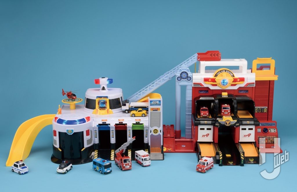 ちびっこバス-タヨ-プレイセット緊急出動センター&動く消防署