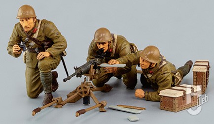 日本陸軍 九二式重 機関銃 射手3体付き