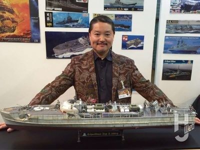 MAX氏が2014年に製作しテングモデラーズ第3回作品展「船モケイ」で展示したレベル1/35 シュネルボートS-100。全長約1m