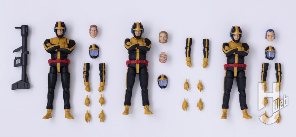 ガイアとマッシュとオルテガの可動フィギュアのパーツの画像