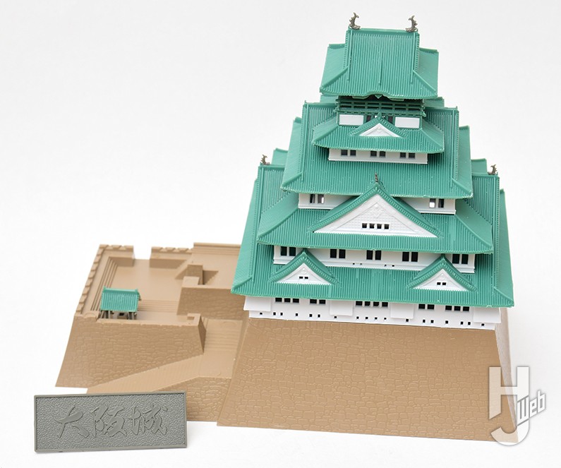 日本の名城プラモデル スタンダード版 大阪城の組み立て後の画像
