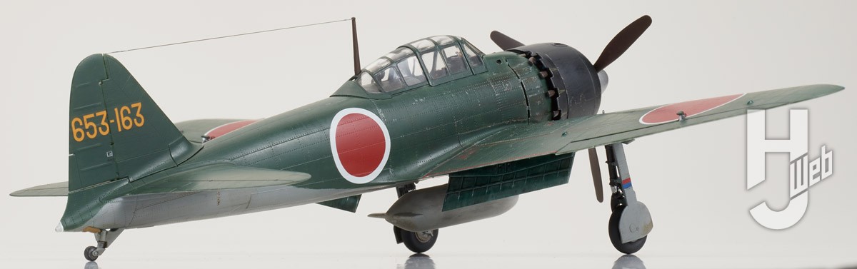 ファインモールド「零式艦上戦闘機五二型甲（三菱製・中島製）」を退色