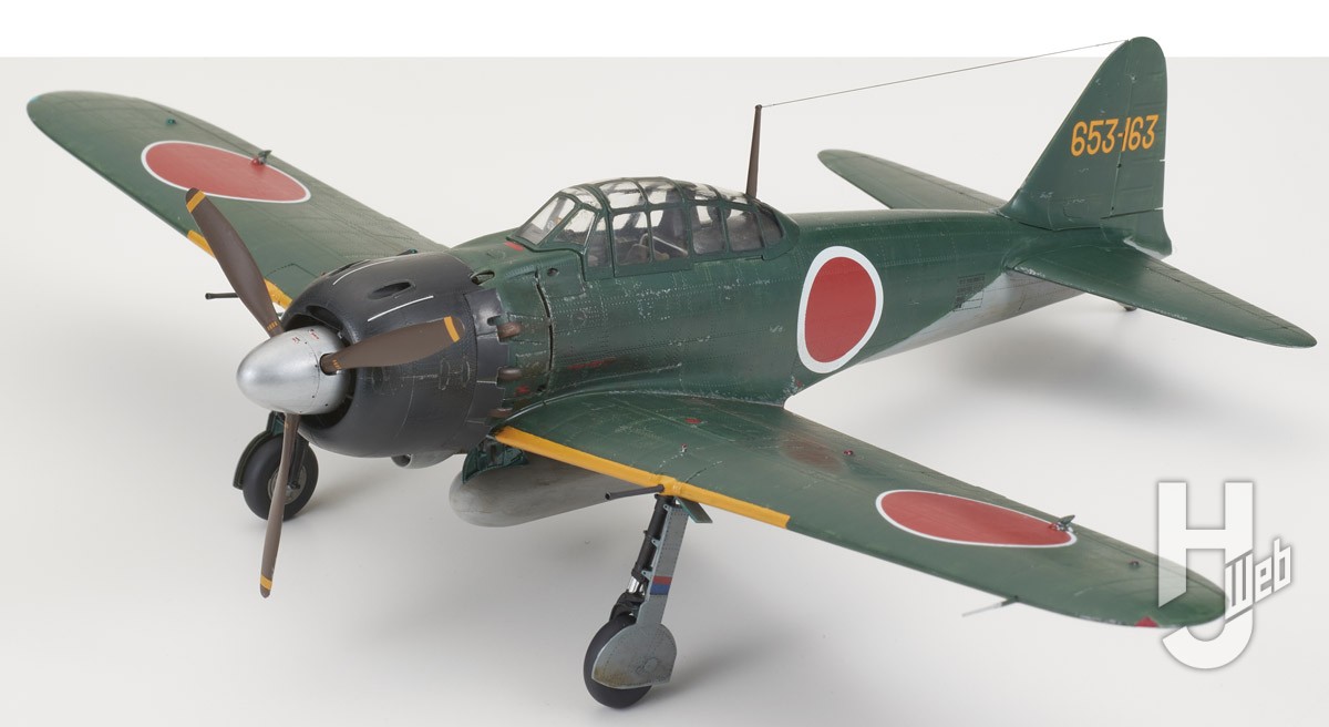 ファインモールド「零式艦上戦闘機五二型甲（三菱製・中島製）」を退色