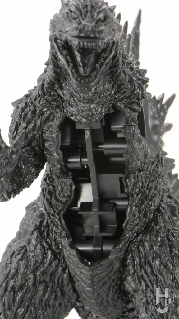 ゴジラのプラモデルの胴体部のアップ画像