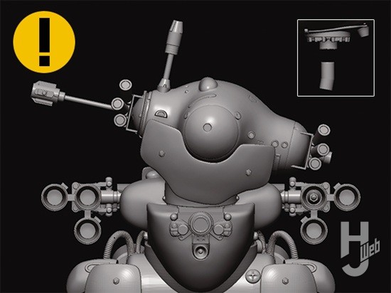 ARTPLA マシーネンクリーガー 陸戦ガンスの開発CGのレンダリングの頭部の画像