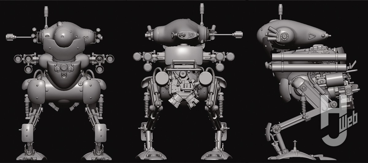 ARTPLA マシーネンクリーガー 陸戦ガンスの開発CGのレンダリング画像3枚