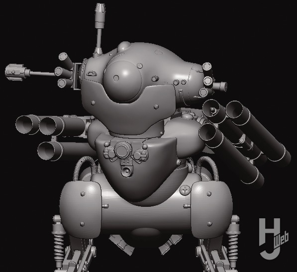 ARTPLA マシーネンクリーガー 陸戦ガンスの開発CGのレンダリングの頭部のアップ画像