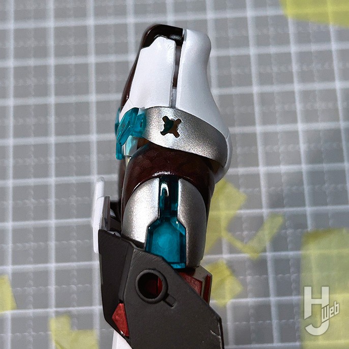 腹部側面の合わせ目が目立つ