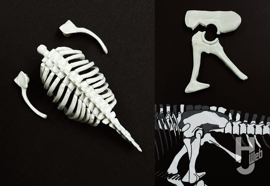 ウラベヒロト製作「ギガノトサウルス」製作中肋骨2