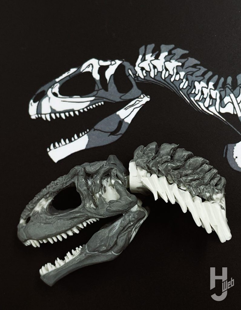 ウラベヒロト製作「ギガノトサウルス」製作中顔周り