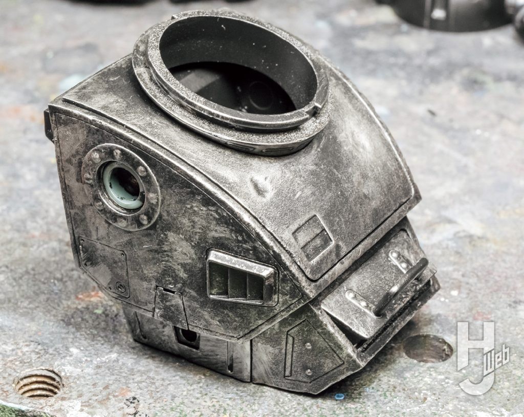 大森記詩製作「スコープドッグ-ターボカスタム［キリコ機］」製作中胸部シルバー塗装