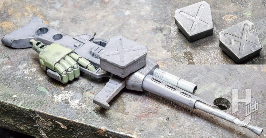 大森記詩製作「スコープドッグ-ターボカスタム［キリコ機］」製作中ヘビィマシンガン