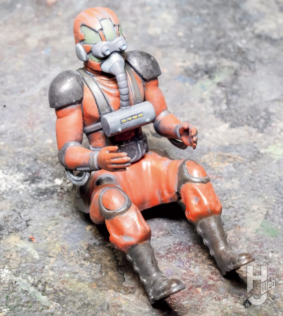 大森記詩製作「スコープドッグ-ターボカスタム［キリコ機］」製作中パイロットフィギュア