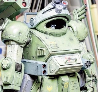 大森記詩製作「スコープドッグ-ターボカスタム［キリコ機］」製作中上半身アップ