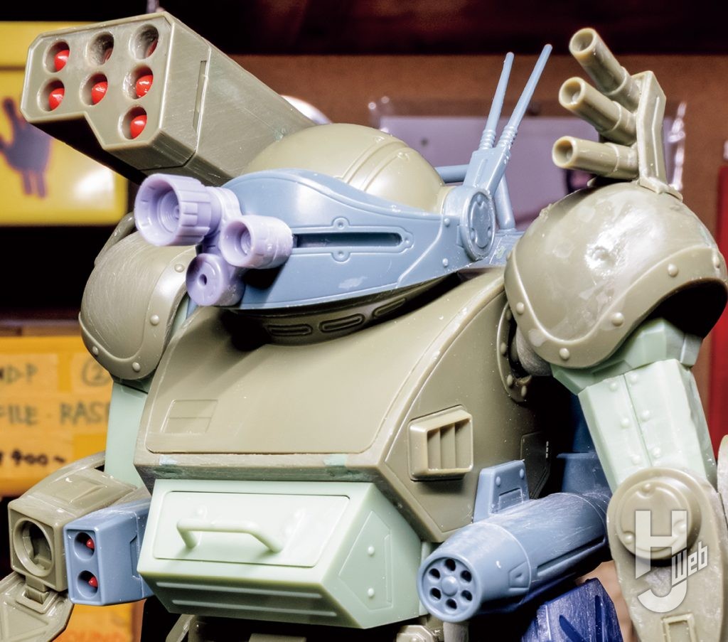 大森記詩製作「スコープドッグ-ターボカスタム［キリコ機］」製作中上半身アップ左側寄り