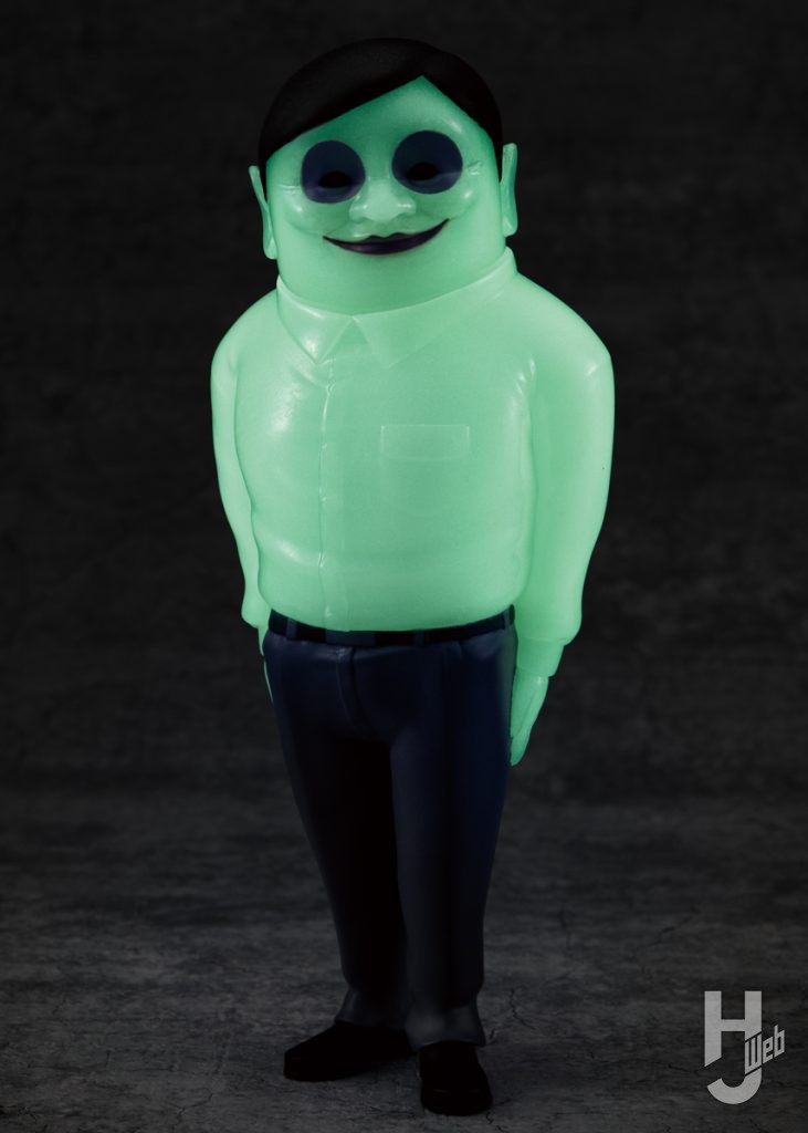 蓄光のセルポ星人のソフビフィギュアの全体画像