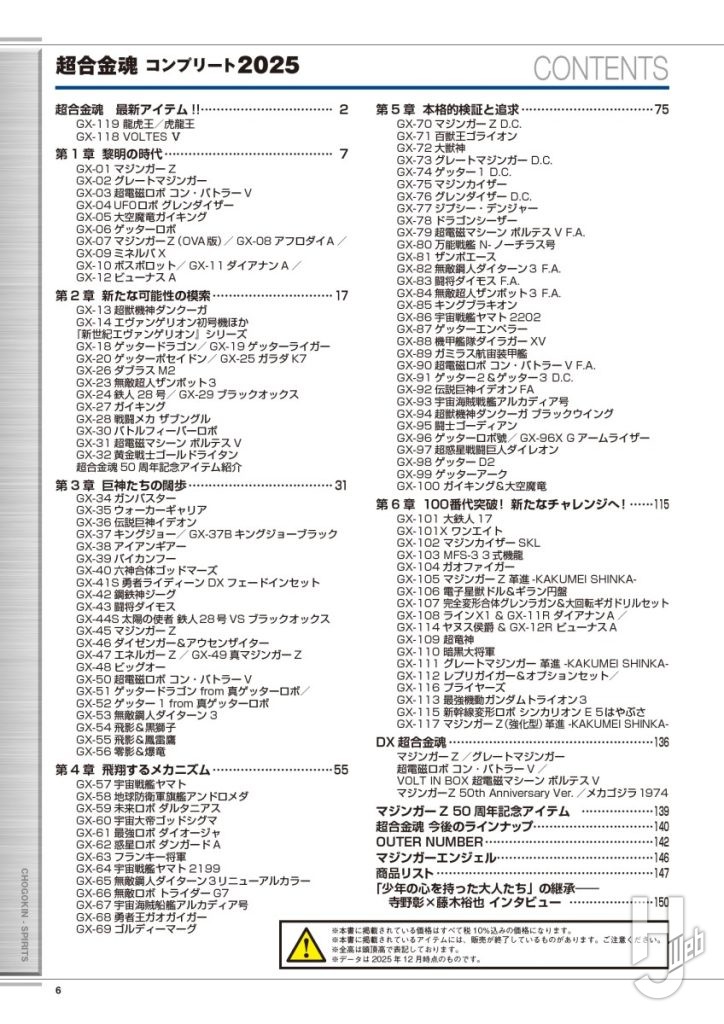 超合金コンプリート2025contents
