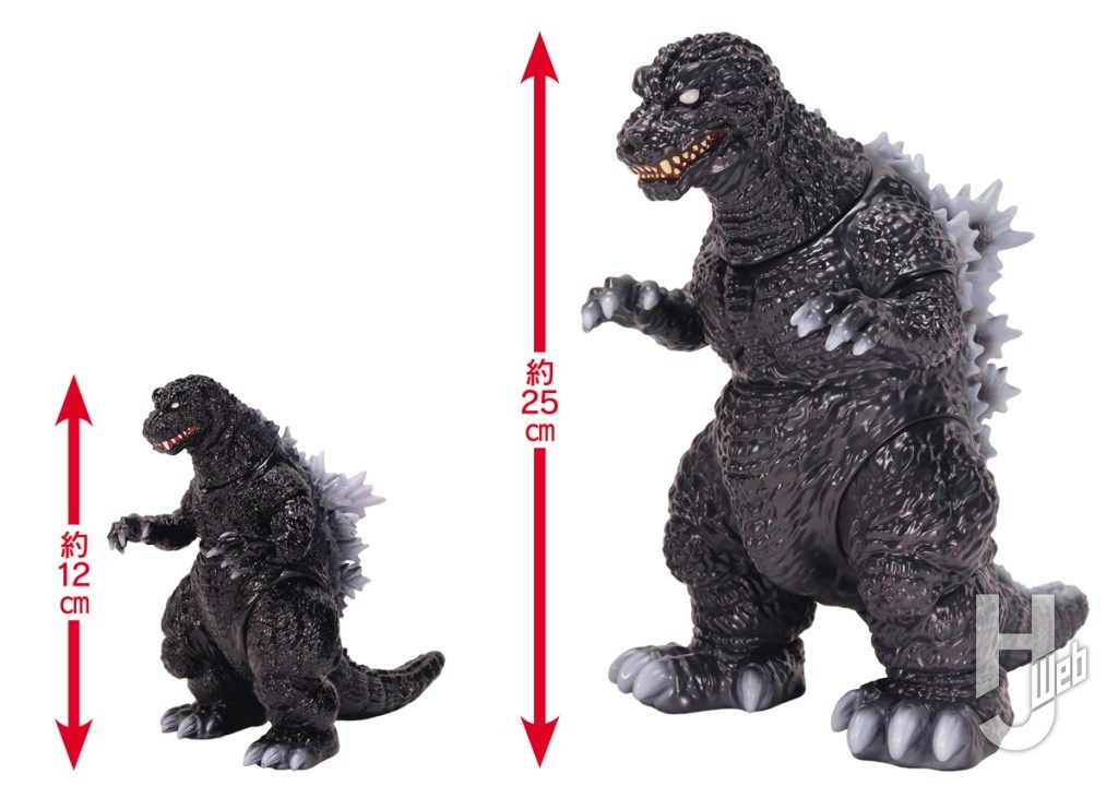 ゴジラのソフビフィギュアミドルサイズとの比較画像