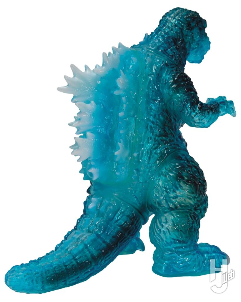 ゴジラのクリアカラー版ソフビフィギュアの背面の全体画像