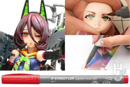 塗装初心者でもできる！ステッドラー「ピグメントブラッシュペン」でガールズプラモをかわいくメイクアップ☆「ペンツール塗装」をホビージャパンスタッフが実践！