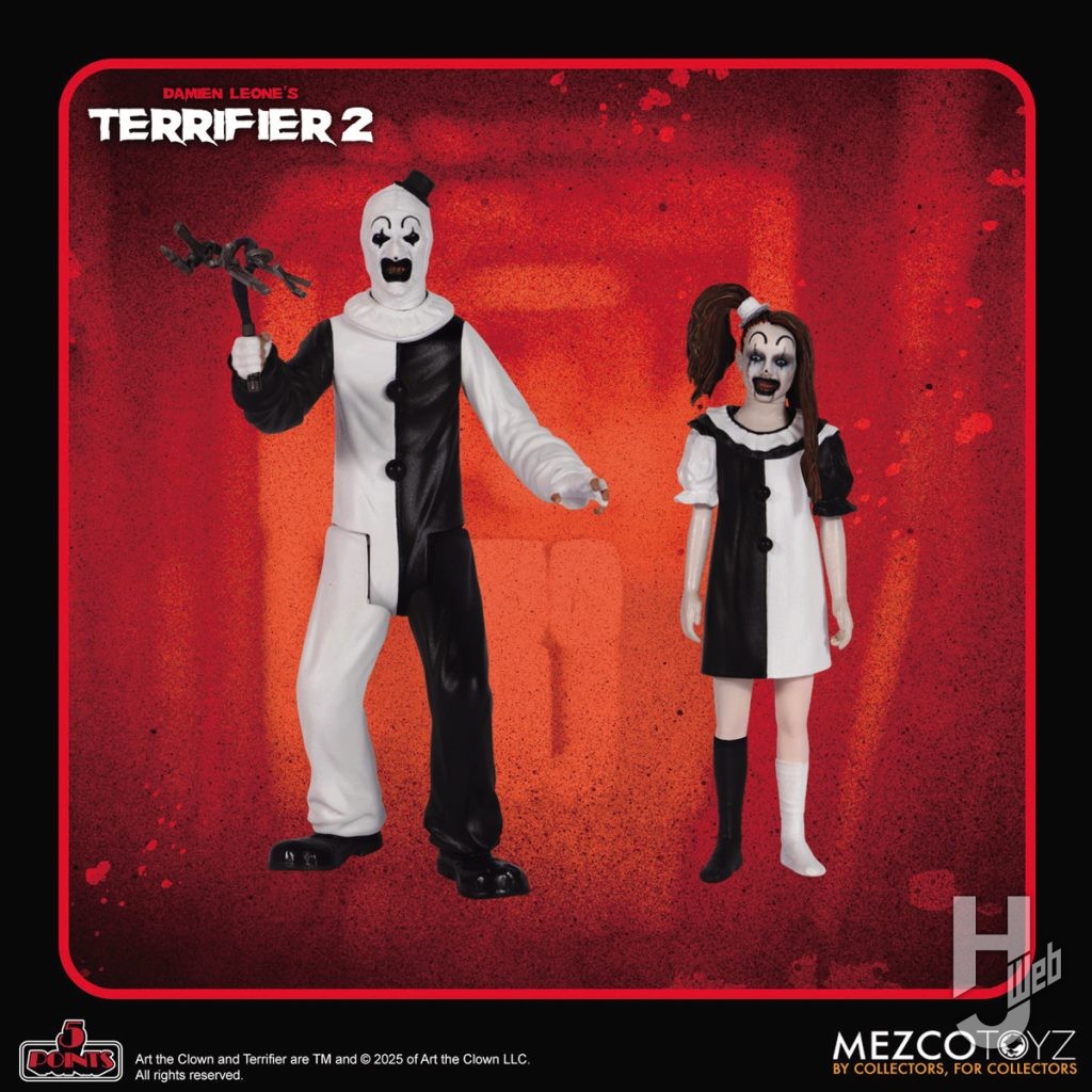 アート・ザ・クラウンとペイル・ガールの可動フィギュアの画像