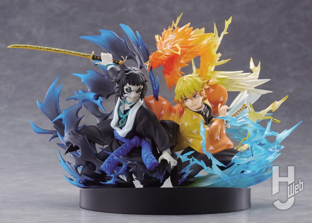 我妻善逸と獪岳のフィギュアの画像