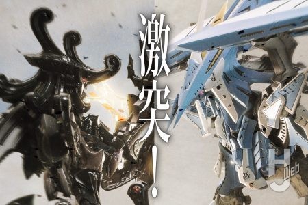 『ファイブスター物語』2大GTMの激突シーンをディオラマ化！フルアクショキットのVSMS「ダッカス」と「破裂の人形」を使用した迫力ある作品を見よ【月刊ホビージャパン2月号作例記事抜粋】