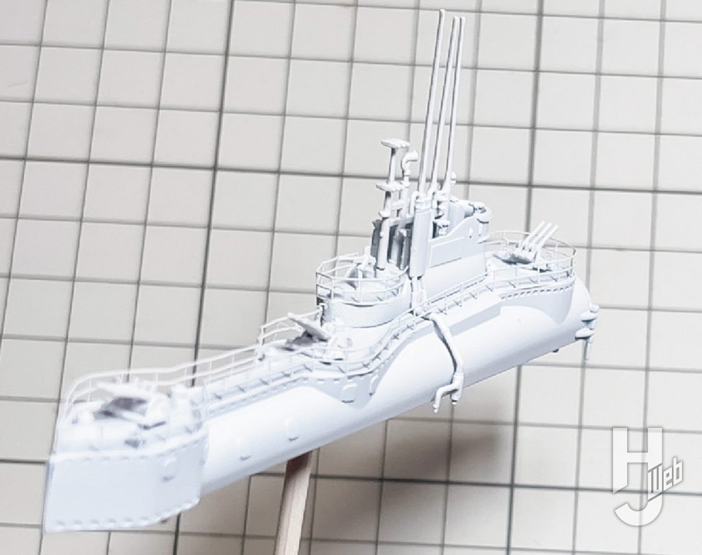 不破優製作「潜水艦-蒼き鋼-イ401」塗装中サーフェイサー吹き