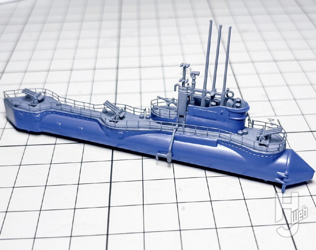不破優製作「潜水艦-蒼き鋼-イ401」塗装中はみ出し拭き取り後