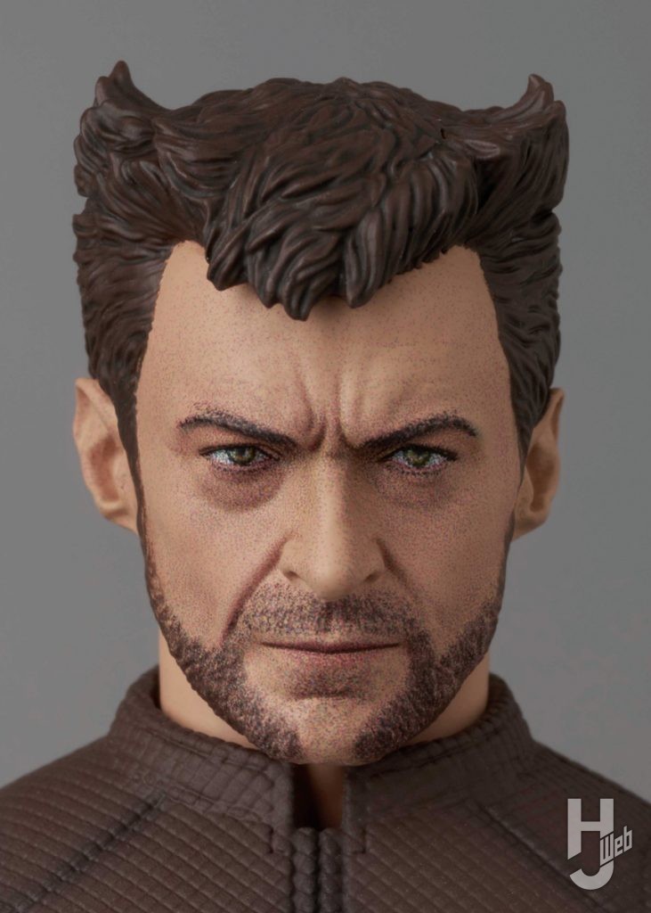 ウルヴァリンの可動フィギュアの表情のアップ画像その1