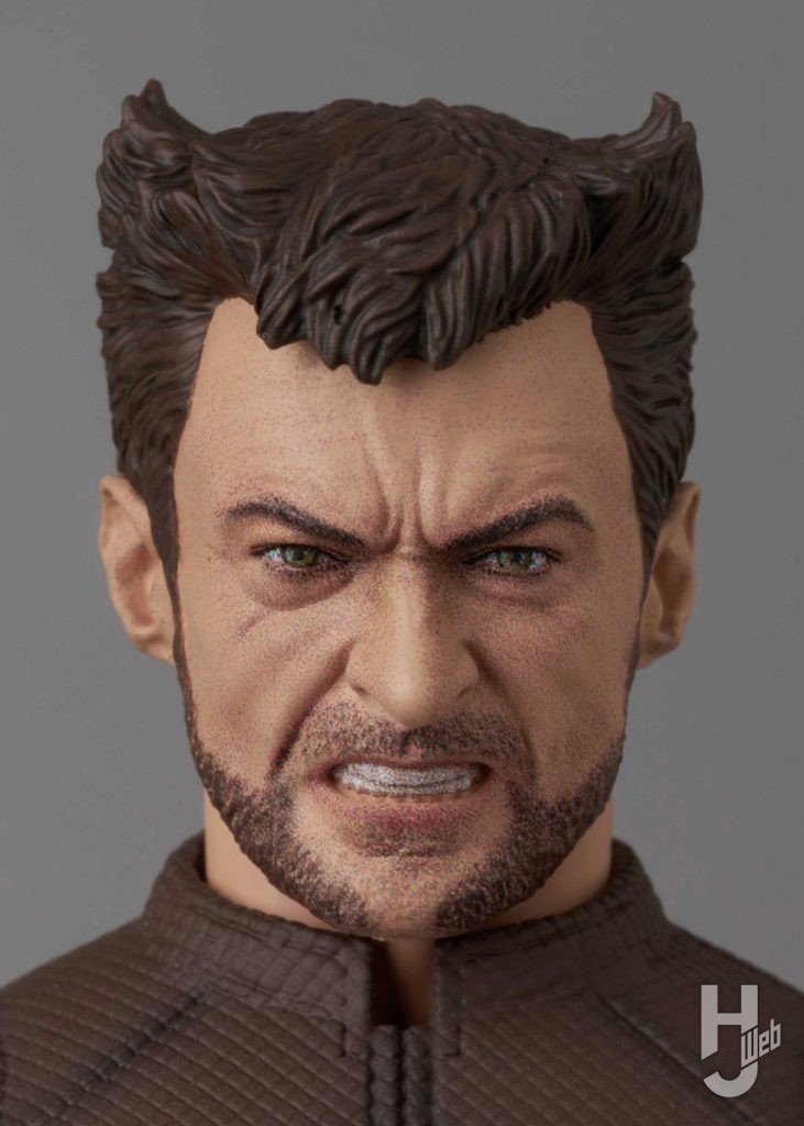 ウルヴァリンの可動フィギュアの表情のアップ画像その2