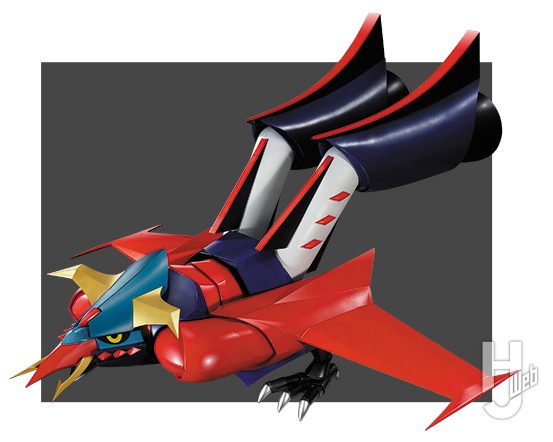 ライディーンの可動フィギュアの変形の画像