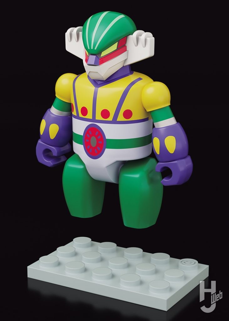 ジーグのデフォルメフィギュアと台座の画像