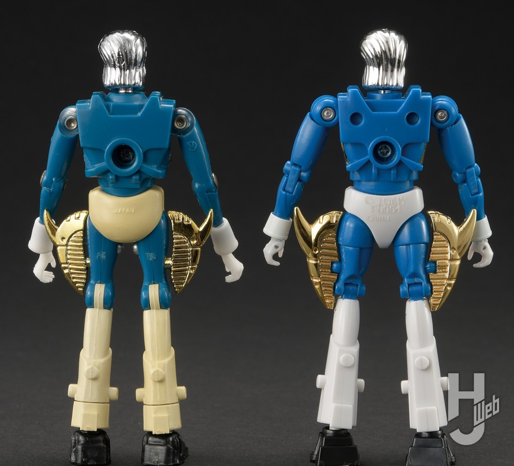 「LEGACYSOUL-ミクロマン-コマンド2号4体セット」M-161Lと原点比較背面