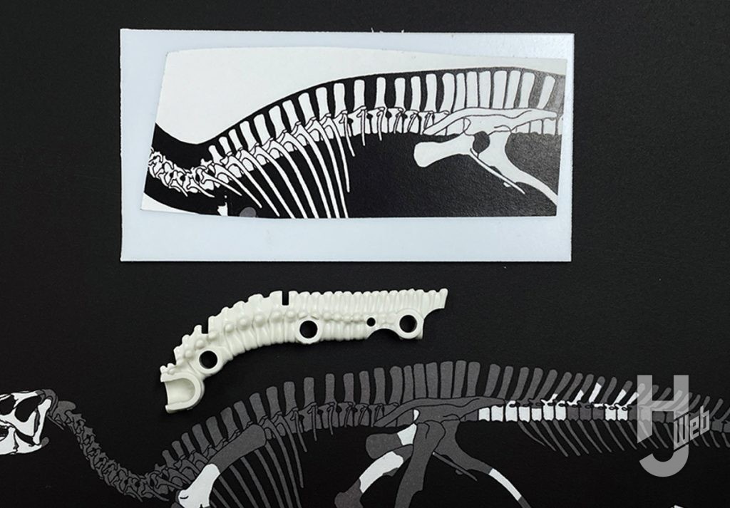 ウラベヒロト製作「フクイサウルス」胴椎製作途中