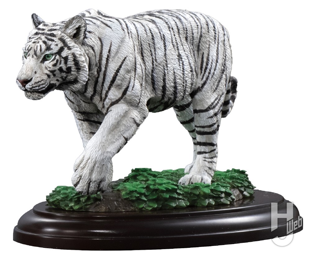 いきもの大図鑑ディスプレイモデルコレクション 野生のネコ科動物のホワイトタイガーの画像