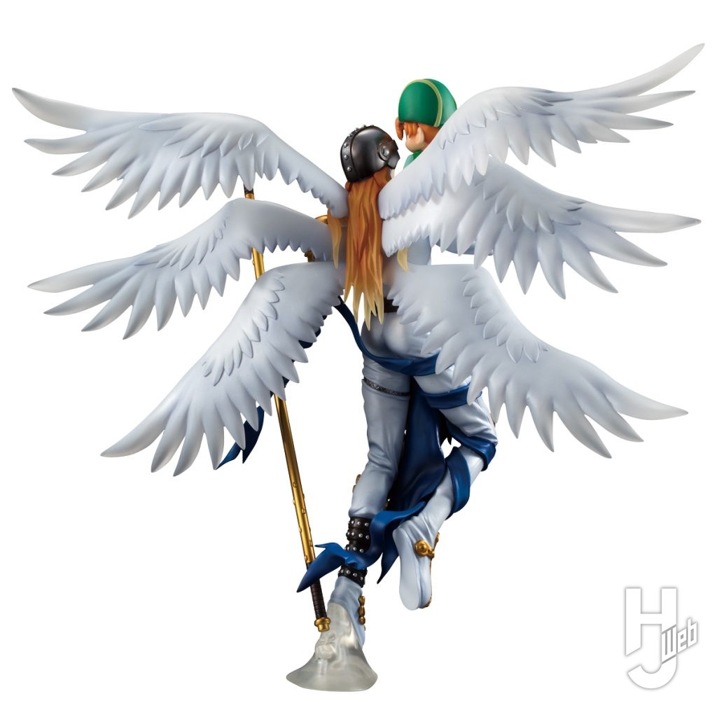 エンジェモン＆高石タケルのフィギュアの後ろ姿の全体画像