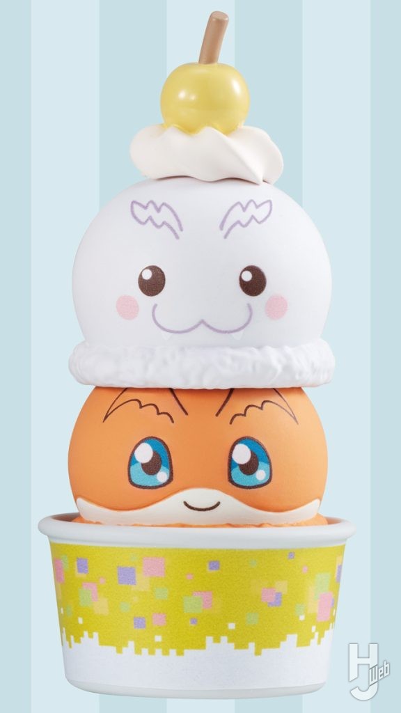 トコモンとパタモンのアイスモチーフフィギュアの画像