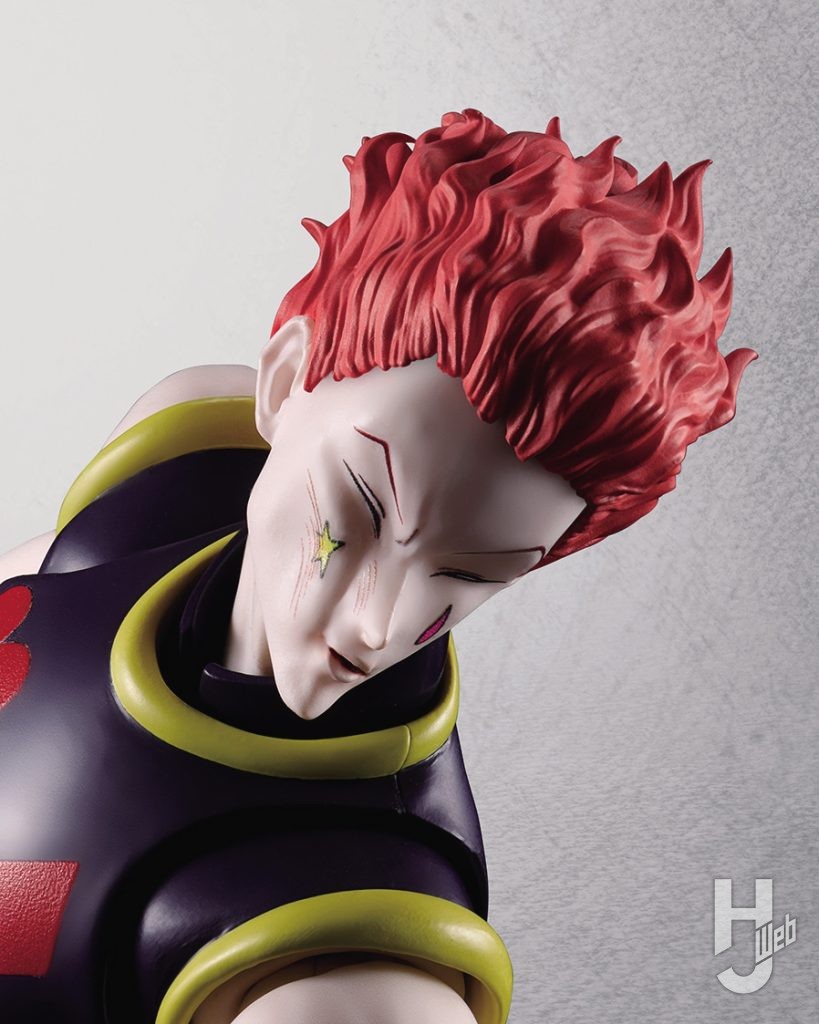 ヒソカの可動フィギュアの表情のアップ画像