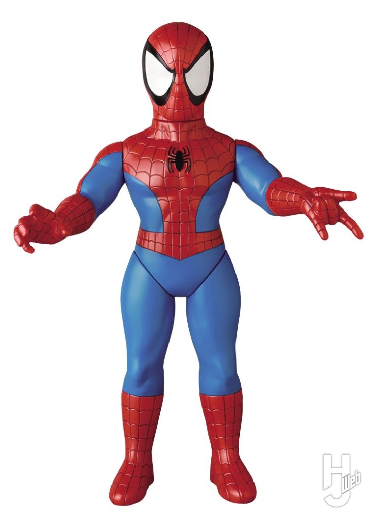 スパイダーマンのソフビフィギュアの画像