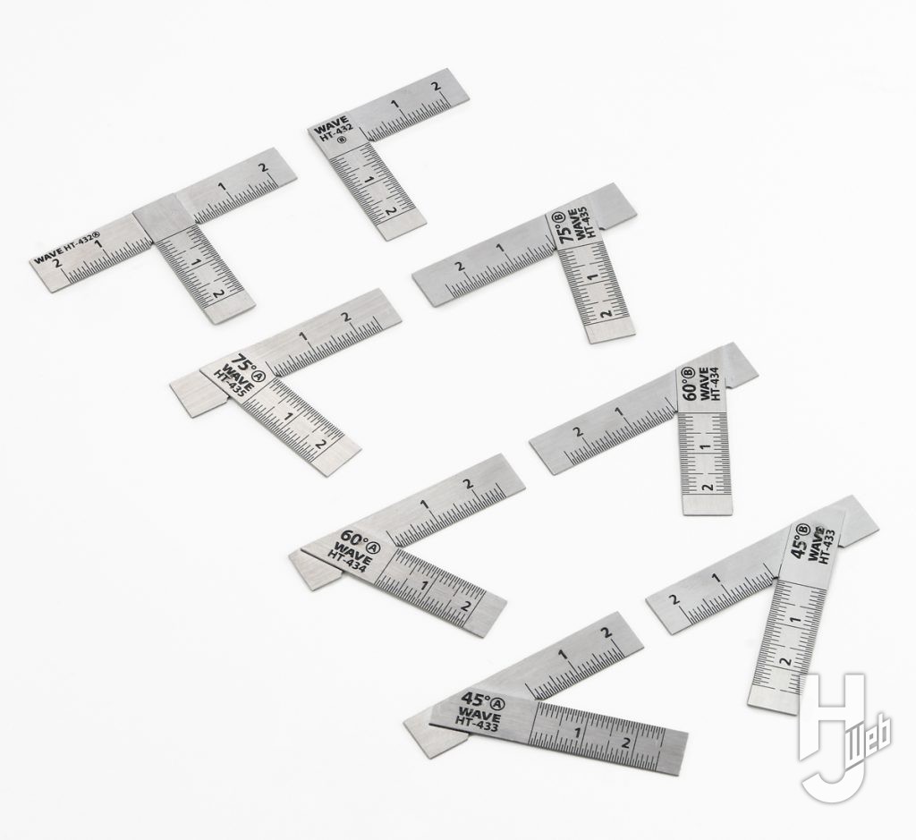 HGステンレスT定規【ショートタイプ】2枚組 90°、75°、60°、45°の画像