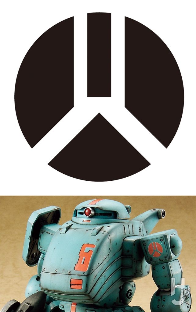 『装甲騎兵ボトムズ コマンドフォークト』モラニア軍国籍マークと使用例