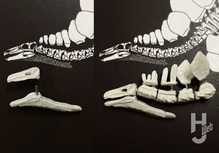 ウラベヒロト製作「ステゴサウルス」製作途中アゴ可動化