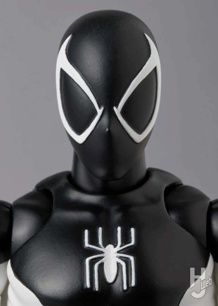 ネガティブゾーンのスパイダーマンの可動フィギュアの表情のアップ画像その1