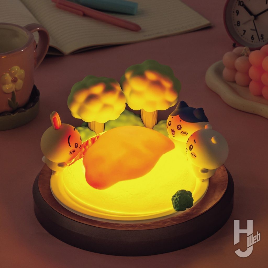 ちいかわの巨大オムライスLEDシリコンルームライトの発光イメージの画像